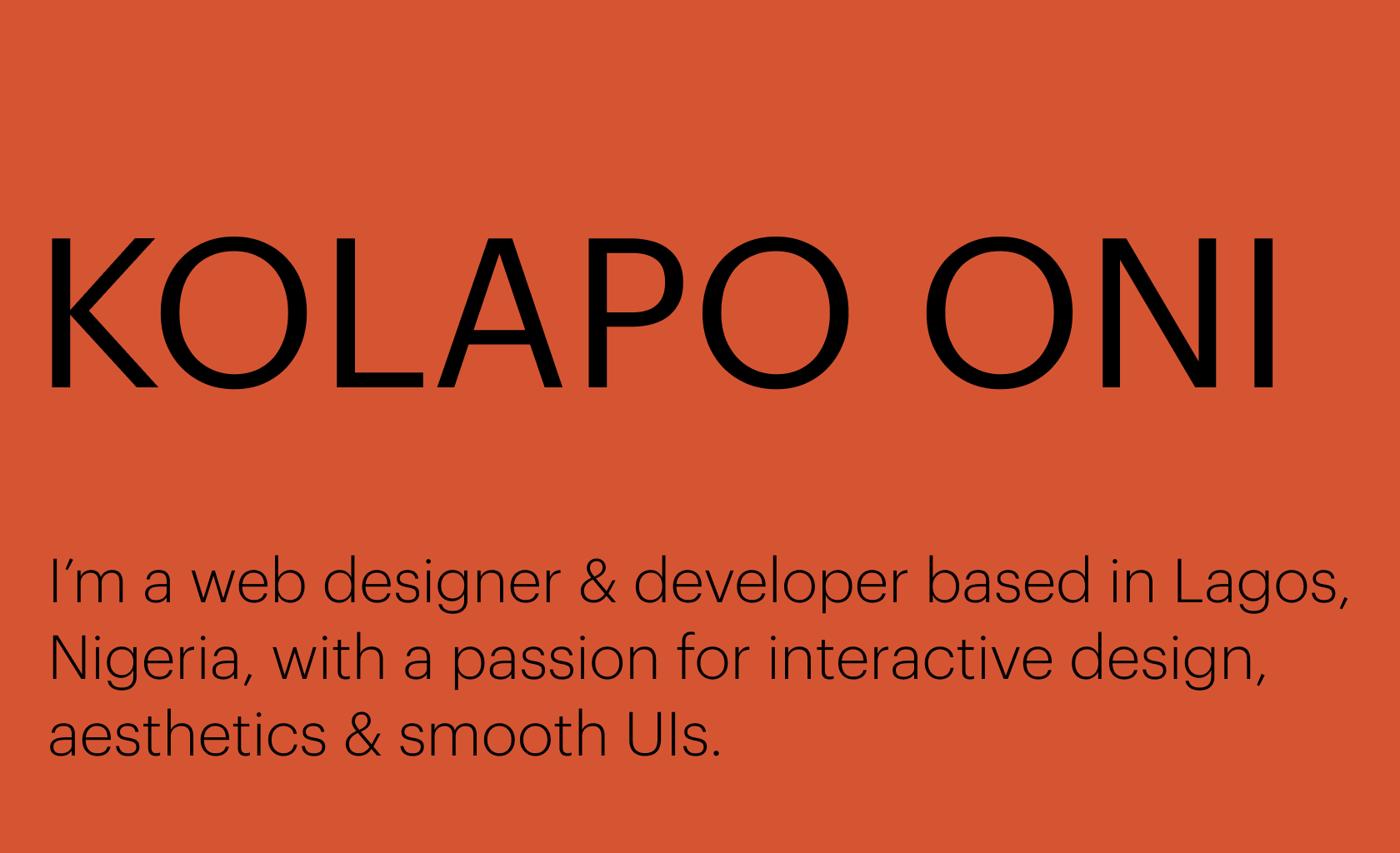 Kolapo Oni - Interactive Designer